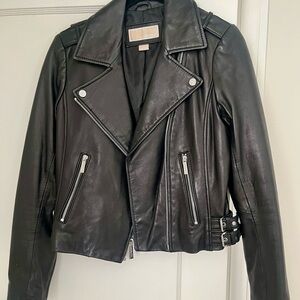 Michael Kors Black Leather Motorcycle Jacket
